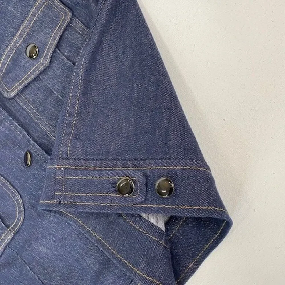 J.Crew Re-Imagined Sustainable Denim Jacket with Front Pockets Dark Wash Size S‎